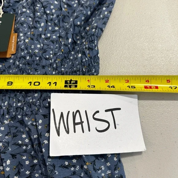 tentree Woven Canyon Blue Flourish Floral Smocked Crepe Dress Cottagecore Medium - Picture 11 of 12